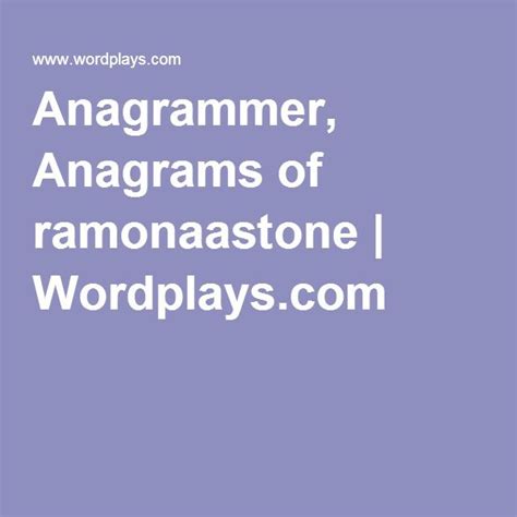 Anagrammer, Anagrams of eponed